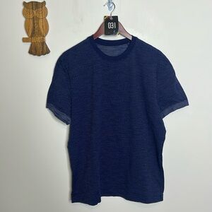 Lululemon Roll Out Crew Short Sleeve Shirt Waffle Knit /Hero Blue